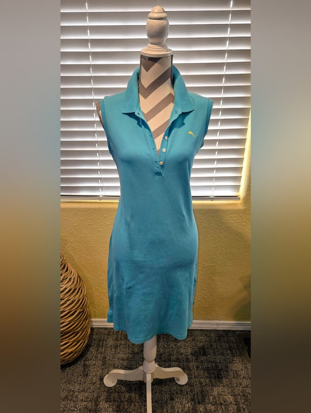 Tommy Bahama Sleeveless Polo Dress in Turquoise Blue